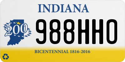 IN license plate 988HHO