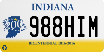 IN license plate 988HIM