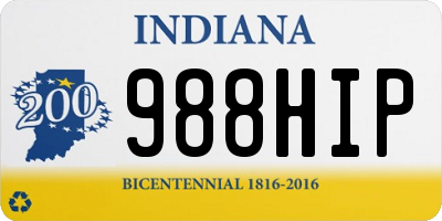 IN license plate 988HIP