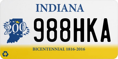 IN license plate 988HKA