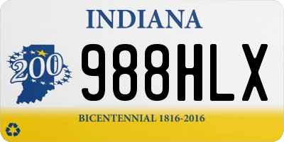 IN license plate 988HLX