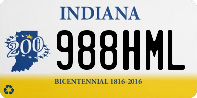 IN license plate 988HML
