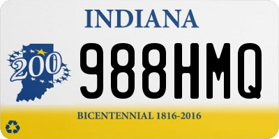 IN license plate 988HMQ