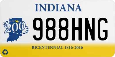 IN license plate 988HNG