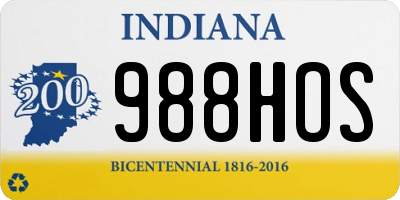 IN license plate 988HOS