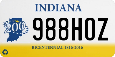 IN license plate 988HOZ