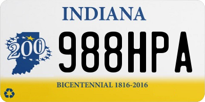 IN license plate 988HPA