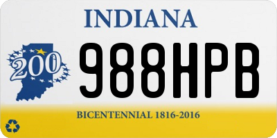 IN license plate 988HPB