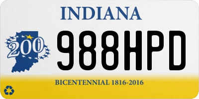 IN license plate 988HPD
