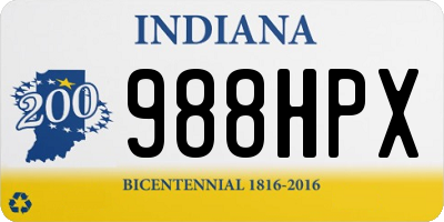 IN license plate 988HPX