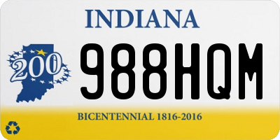 IN license plate 988HQM