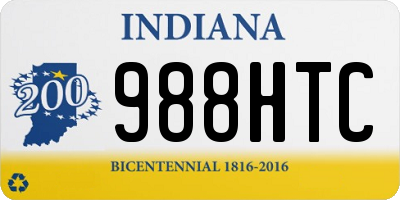 IN license plate 988HTC