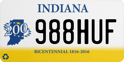 IN license plate 988HUF