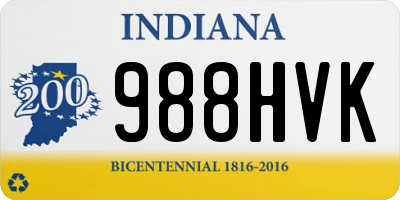 IN license plate 988HVK