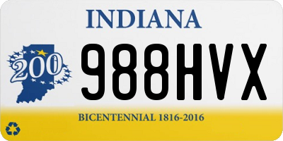IN license plate 988HVX