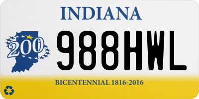 IN license plate 988HWL