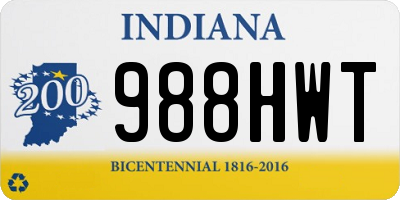 IN license plate 988HWT