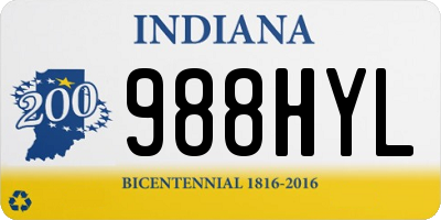 IN license plate 988HYL