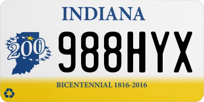 IN license plate 988HYX