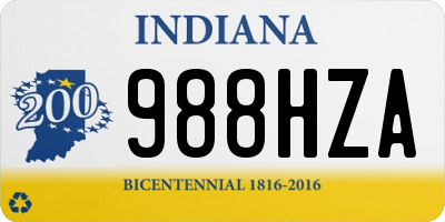 IN license plate 988HZA