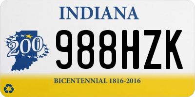 IN license plate 988HZK