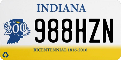 IN license plate 988HZN