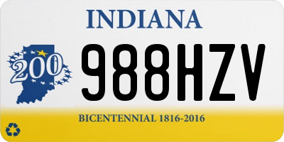 IN license plate 988HZV