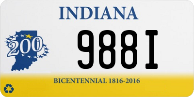 IN license plate 988I