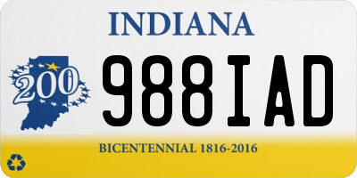 IN license plate 988IAD