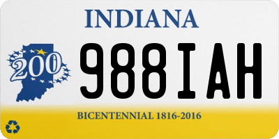 IN license plate 988IAH