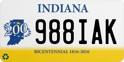 IN license plate 988IAK