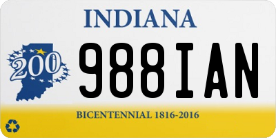IN license plate 988IAN