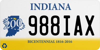 IN license plate 988IAX