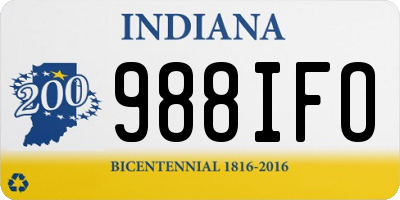 IN license plate 988IFO