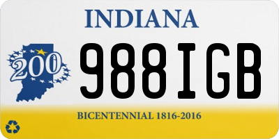 IN license plate 988IGB