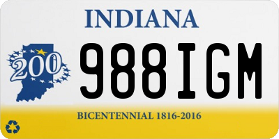 IN license plate 988IGM