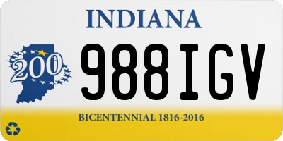 IN license plate 988IGV