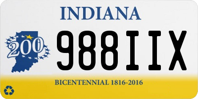 IN license plate 988IIX