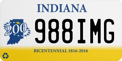 IN license plate 988IMG