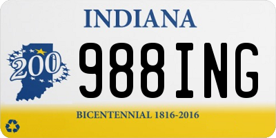 IN license plate 988ING