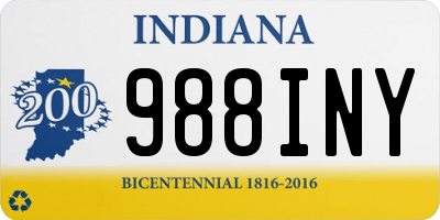 IN license plate 988INY