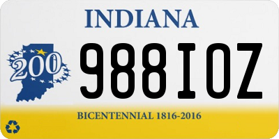 IN license plate 988IOZ