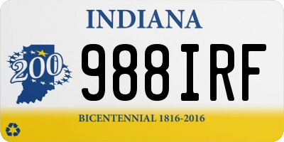 IN license plate 988IRF