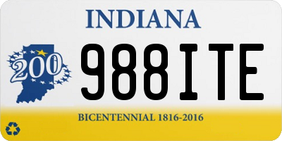 IN license plate 988ITE