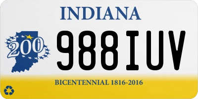 IN license plate 988IUV