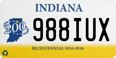 IN license plate 988IUX