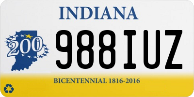 IN license plate 988IUZ