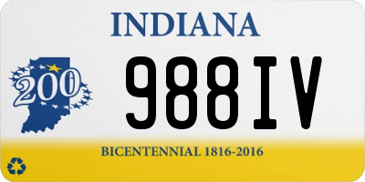 IN license plate 988IV