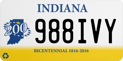 IN license plate 988IVY