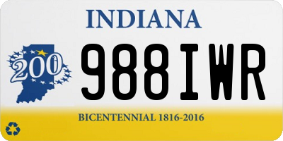 IN license plate 988IWR